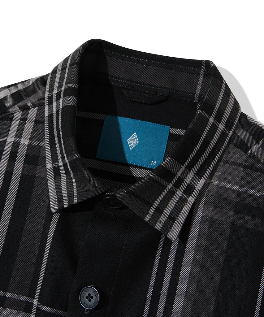 DIAMOND LAYLA Camp Check Double Pocket Shirt Jacket S130 - Black