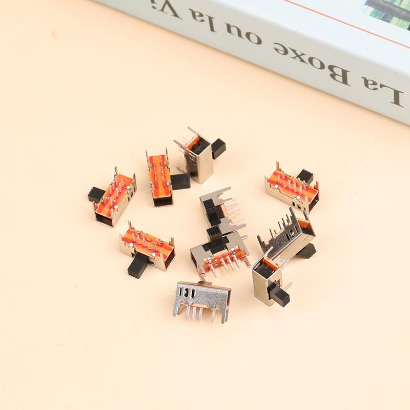 New Metal And Plastic OPP Bag Packaging Toggle Switch Sk23d05g6 Double-row 3-speed 8-pin Horizontal Sliding Toggle Switch 10pcs
