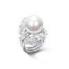 Luxury Retro Court Style Artificial Fritillaria Full Drill Pearl Ring Suitable For Women's Daily Party Fashion Jewelry
