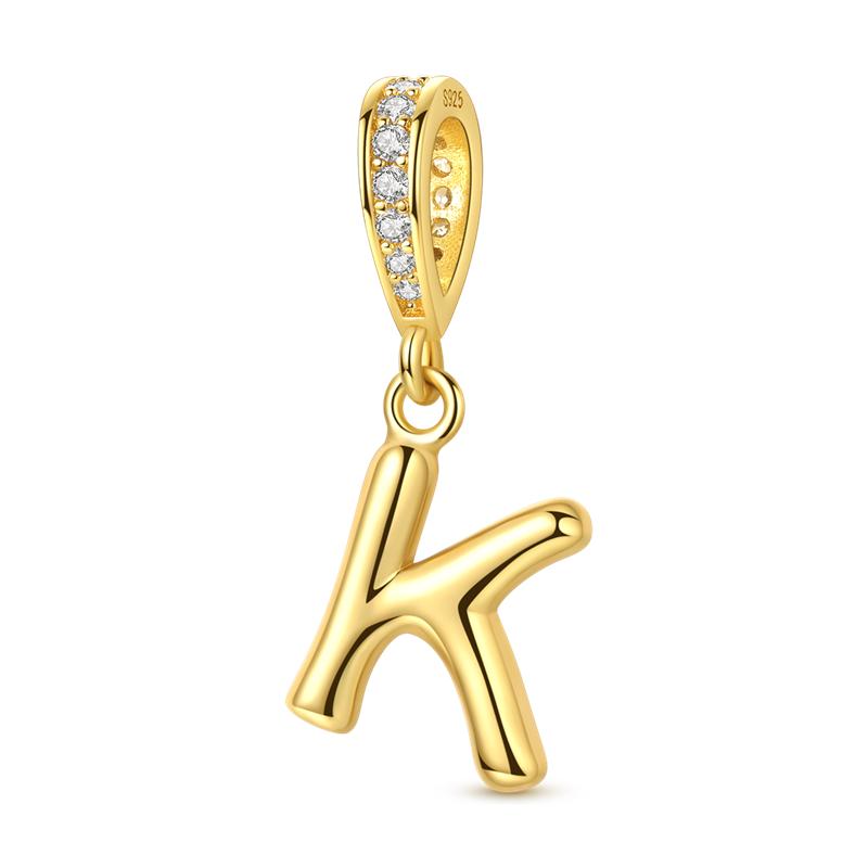 925 Silver Golden Series Charms Bead with CZ Zircon Whale Butterfly Sun Pendant for DIY Fashion Jewelry Bracelet
