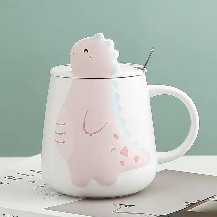 Кружка с рисунком динозавра, милая индивидуальная керамическая чашка, кофейная чашка, чашка для молока, чашка для воды, набор для питья