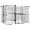 3114043 vidaXL Pet Cage with 20 Panels and Door Black 35x35 Cm