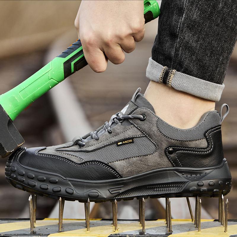 Breathable Wear-Resistant Safety Shoes Steel Toe Cap Work Sneakers Puncture-Proof Industrial Shoes Non-Slip Indestructible Shoes