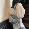 Women's Retro Denim Bag Middle-Aged and Elderly Mother's Bag Multi-Pocket Commuter Shoulder Crossbody Bag