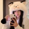 Korean Cute Ear Hat Warm Pompom Beanie Cap Winter Women Fluffy Hat  Girls