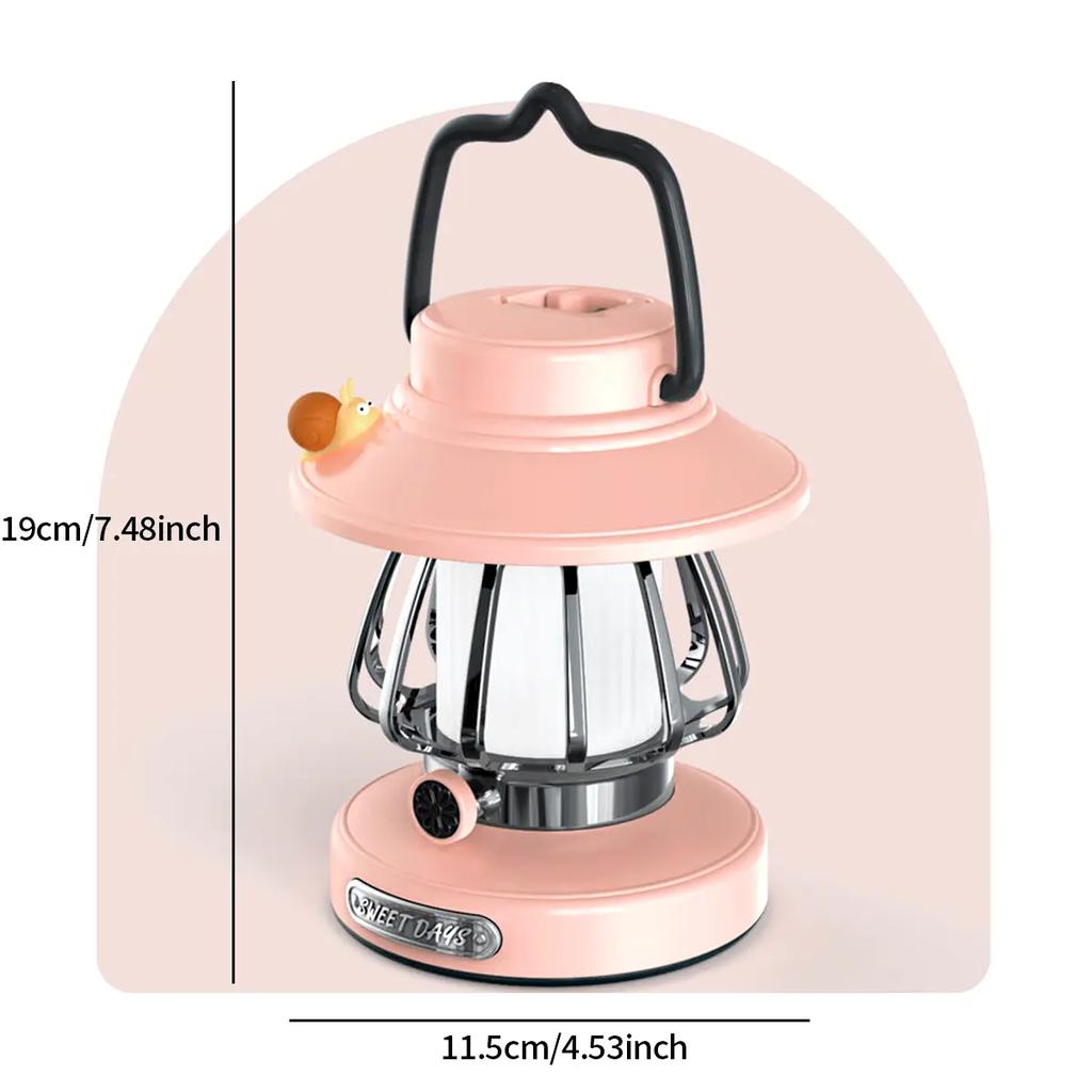 1pc Cartoon Snail Retro Portable Hanging Camping Night Lamp USB Charging Camping Light Decoration Light For Courtyard, Camping