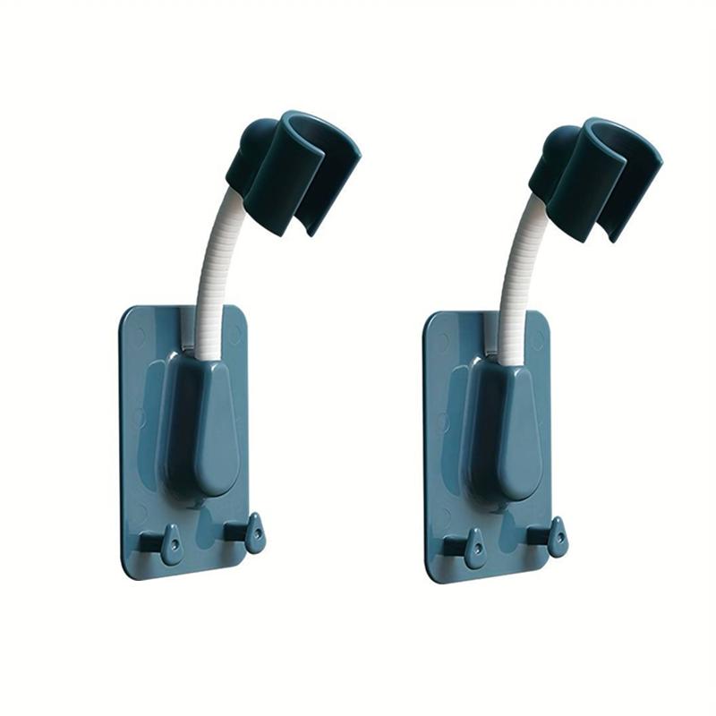 Держатель для душевой лейки 360°, регулируемый самоклеящийся кронштейн для душевой лейки, настенное крепление, подставка для СПА с 2 крючками для ванной комнаты