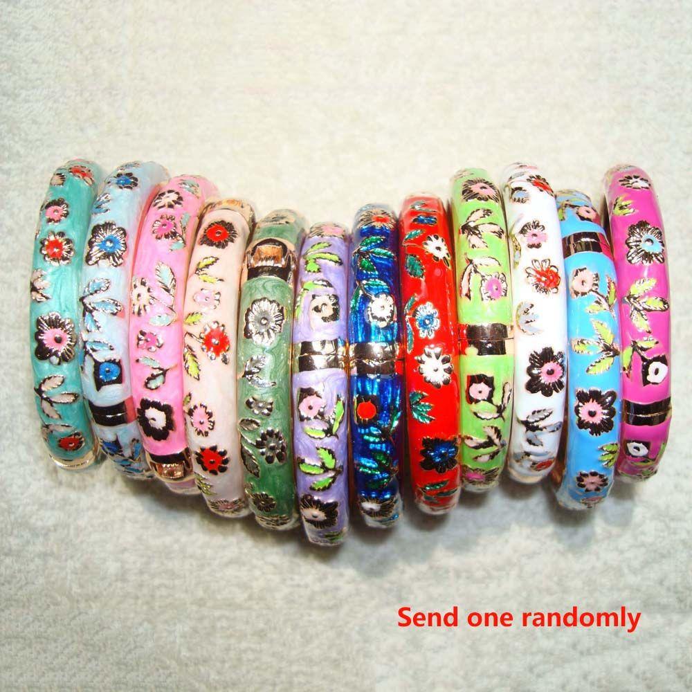Ethnic Gifts For Women Girl Peony Cloisonne Enamel Filigree Bracelet Accessories Jewelry Bangles