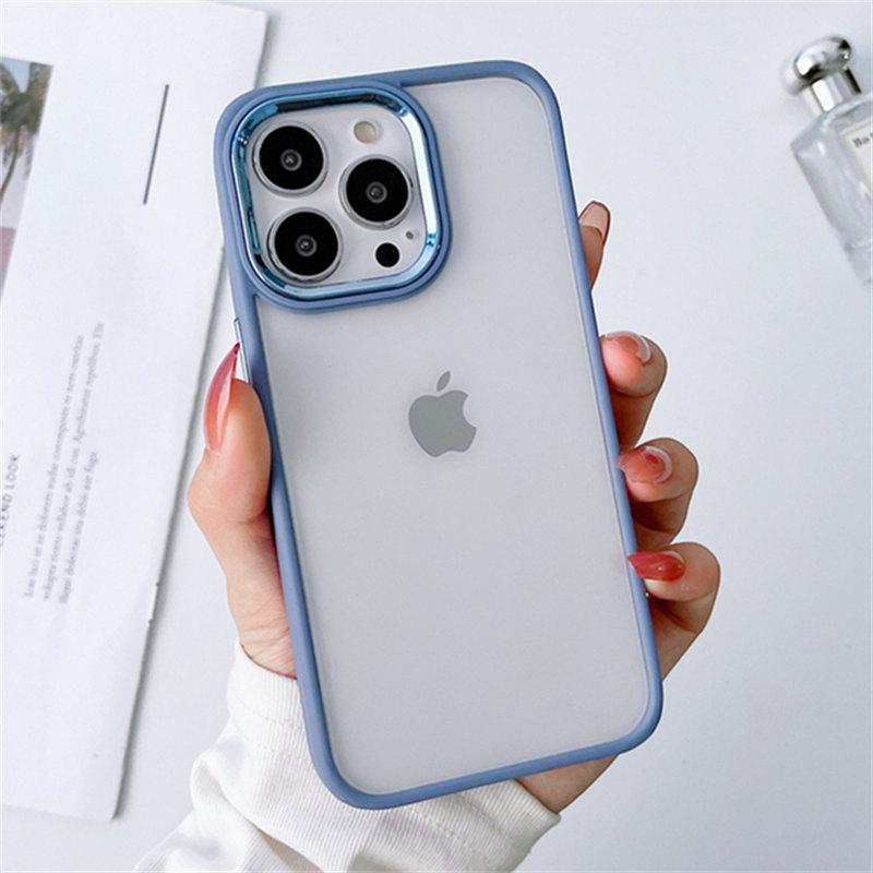 Luxury Silicone Bumper Clear Acrylic Shockproof Case For iPhone 14 13 12 11 Pro Max Metal Camera Ring Cover