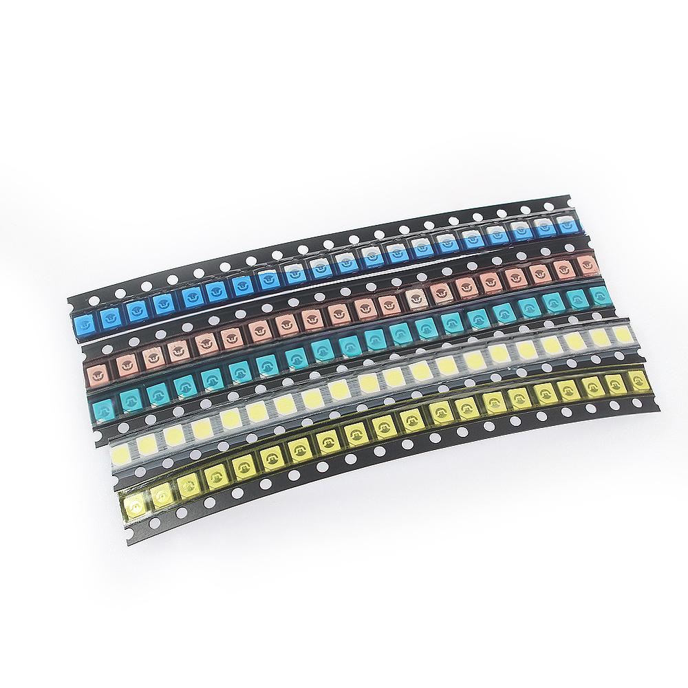 5 цветов*20 шт. 5050 SMD светодиодный набор, белый красный желтый зеленый 5050 диоды набор электронных компонентов упаковка