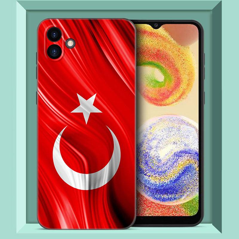 Turkey Turkish Flag Black Phone Case For Samsung Galaxy A01 A03 Core A04 E A02 A05 A10 A20 A21 A30 A50 S A6 A8 Plus A7 2018