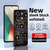 Химия Периодическая таблица Наука Чехол для телефона Для Redmi Note 14 13 12 11 Pro Plus S 5G 14C A3 Мягкий черный чехол для телефона