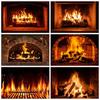Christmas Fireplace Backdrop Photography Vintage Arch Brick Stove Flame Home Party Decoration Studio Photo Background