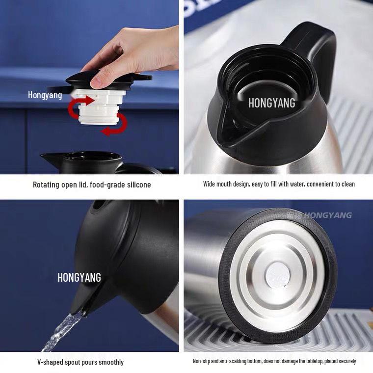 2L Stainless Steel Vacuum Insulated Coffee Kettle: Large Capacity Hot Water Bottle for Household Use - Great Gift