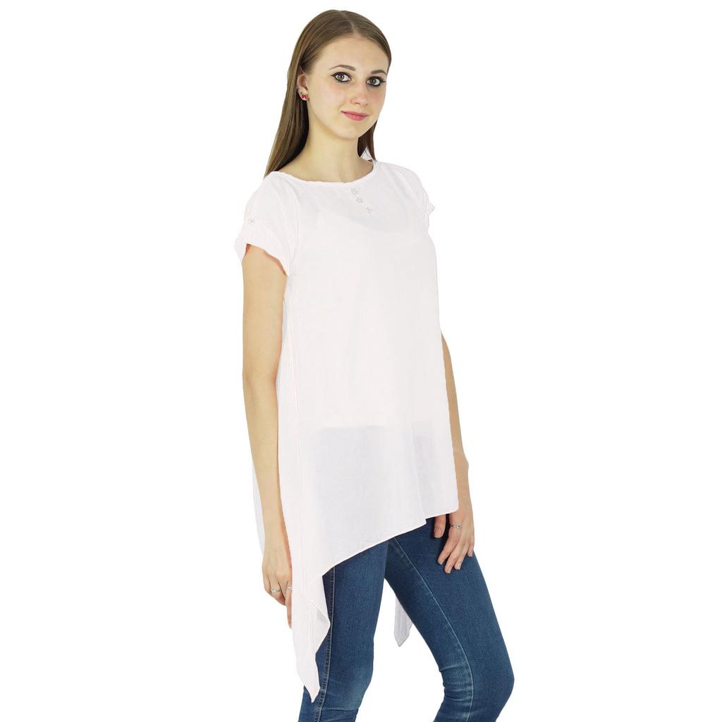 Boho Top Sundress Short Sleeve Solid Summer Beach Women Wear Casual Tunic