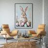 Easter Bunny Prints Wall Art, Retro Spring Rabbit Decor, Holiday Illustration, Easter Nursery Print, Whimsical Bunny Artwork