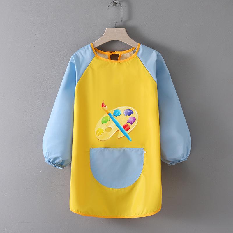 Детский водонепроницаемый художественный фартук с логотипом - Двусторонний фартук для рисования и еды
