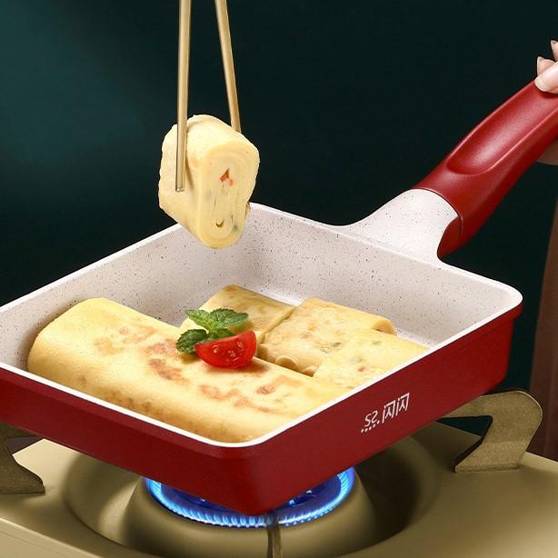 Maifan Stone Yaki Pan Small Non-Stick Pan Mini Japanese Style Frying Pan Household Square Thick Omelette Roll Flat Bottom Breakfast Wok