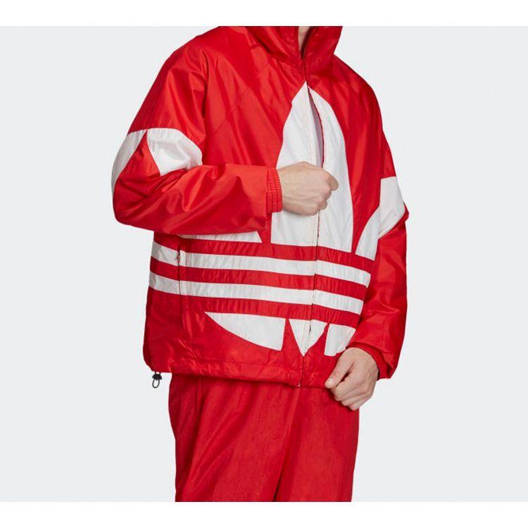 adidas Оригинальная толстовка с логотипом в виде большого трилистника, мужская спортивная одежда, красный FM7076