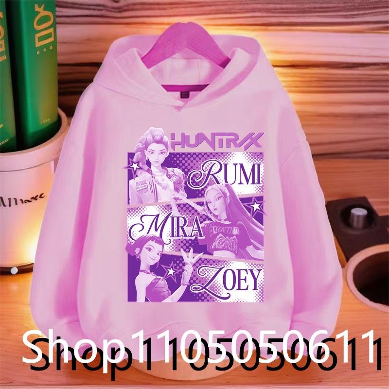 K-pop Охотник на демонов Huntrix Короткое худи Детская повседневная модная одежда Мужская детская куртка Худи для девочек Спортивная одежда Детская
