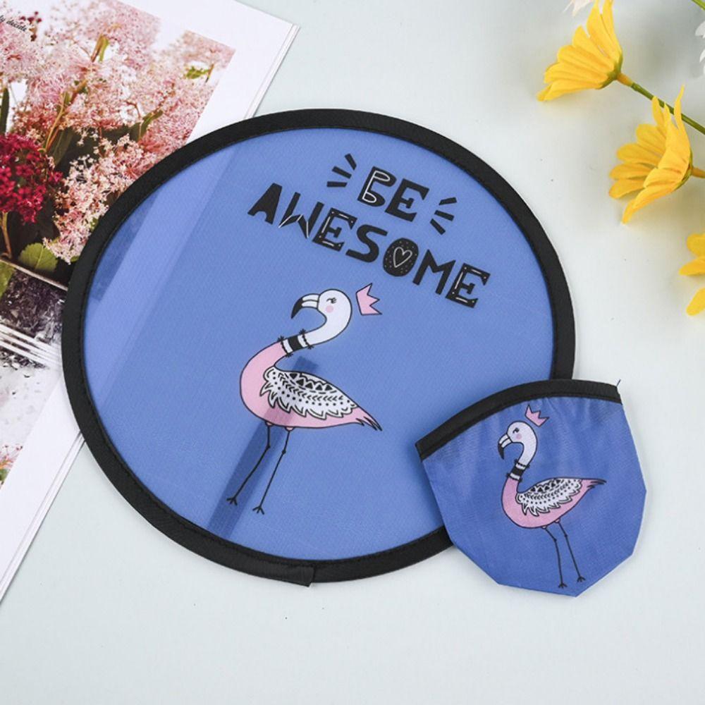 Round Folding Fans Cartoon Hand Fan Circular Fan Pocket Fan  For Beach Lawn