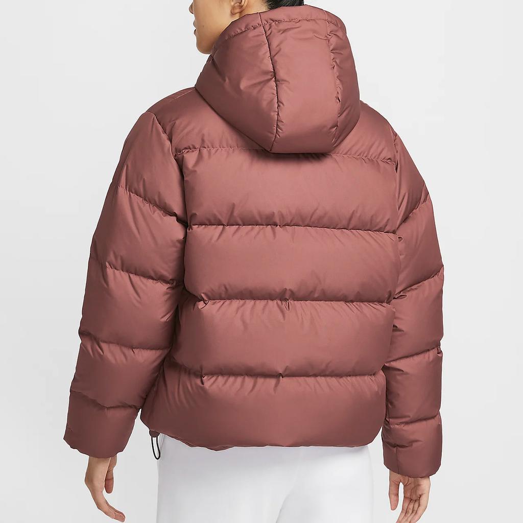 Nike Therma-Fit Sportswear Metro Loose Fit Hooded Warm Puffer Jacket Women Outerwear Red Brown FZ5929-218