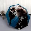 1pc Dalmatian Spots Automatic Open/Close Umbrella - Compact Travel Umbrella, 8-Rib Heavy-Duty Construction, Ideal Gift, Outdoor Accessory, 28047