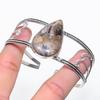 Natural Tube Agate Gemstone 925 Sterling Silver Cuff Bangle Adjustable P5t10