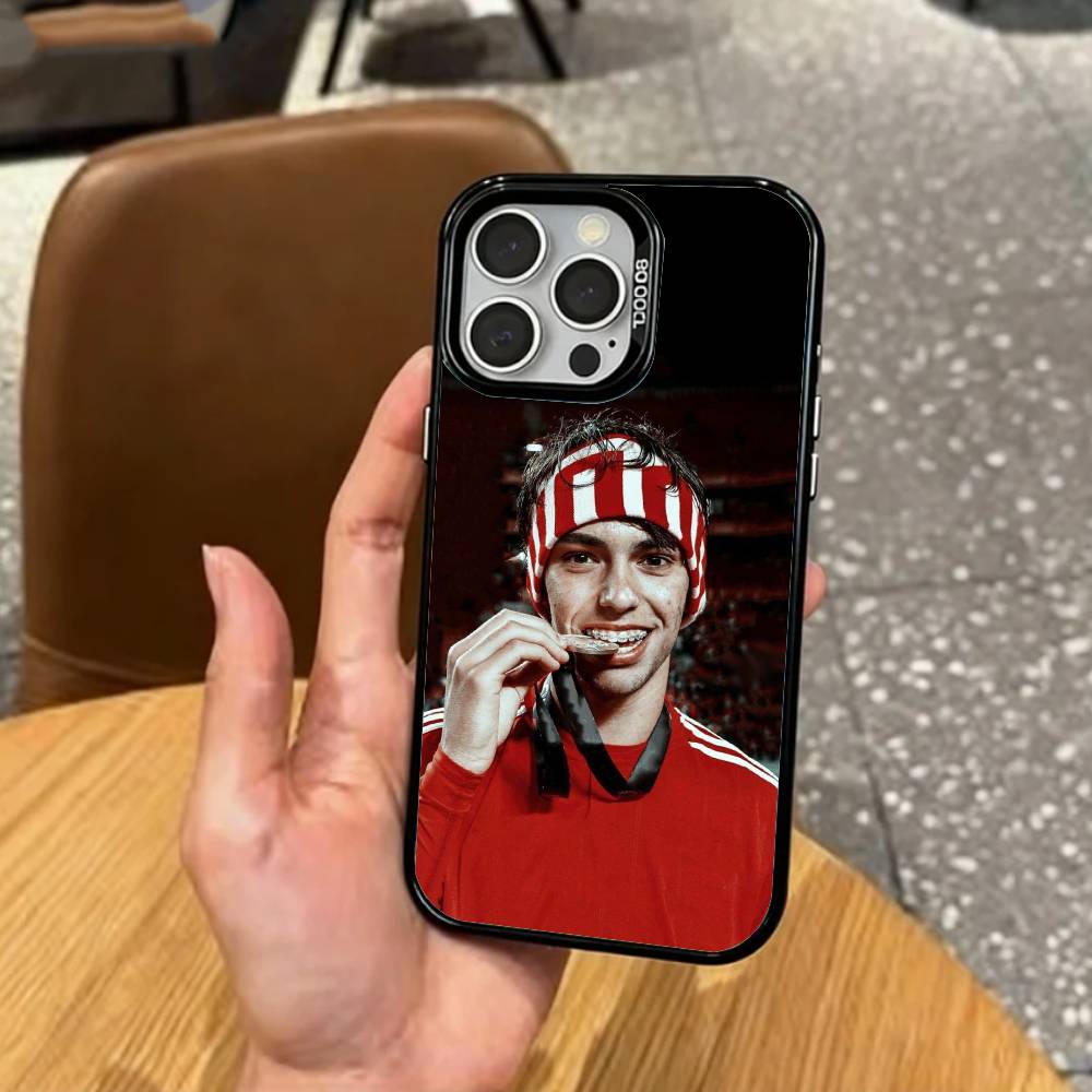 Футболист Жоау Феликс Чехол для телефона для iPhone 17, 16, 15, 14, 13, 12, 11 Plus, Pro Max Цветной Посеребренный Внутренняя крышка