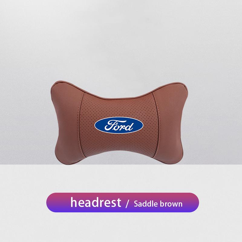 1Pcs Car Seat Memory Foam Headrest Auto Logo Neck Pillow For Ford S MAX Ranger Focus Fiesta Mondeo Kuga Mustang Escort KA C-Max