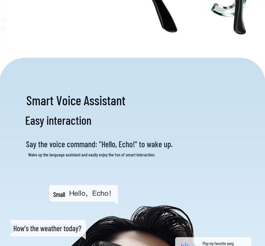 Smart Glasses with 800W Pixel HD Camera and AI Recognition