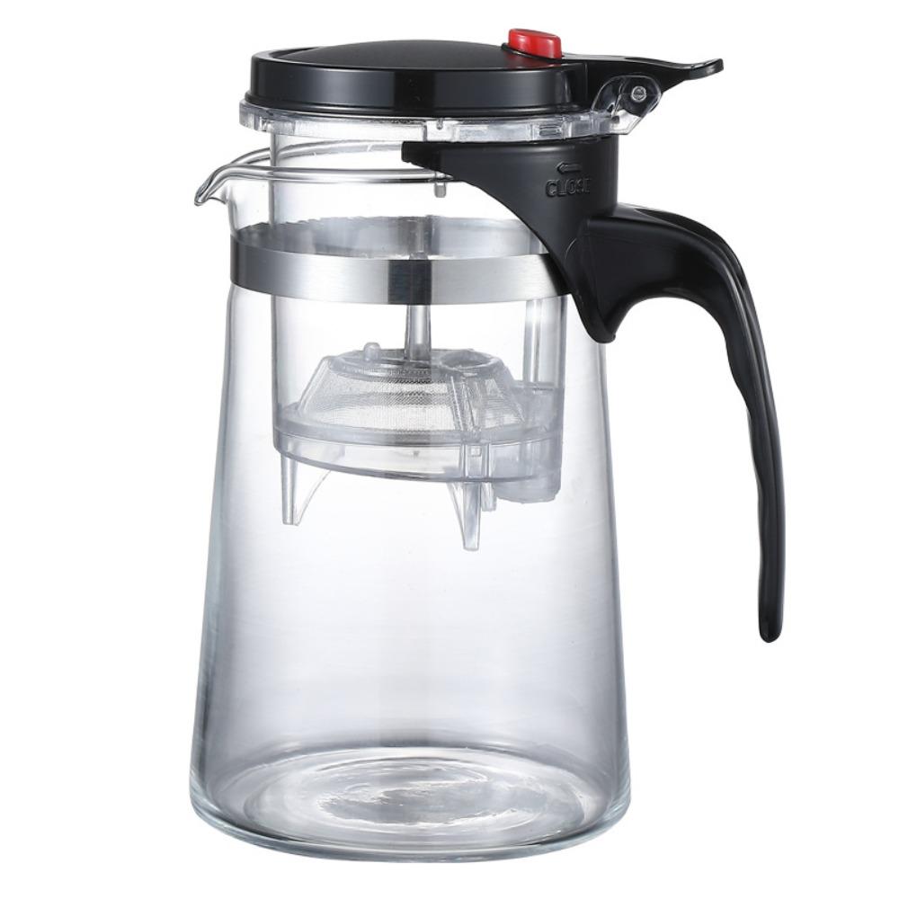 Удобный чайник для разделения чая и заварки, прочный чайник с фильтрацией одной кнопкой, офис