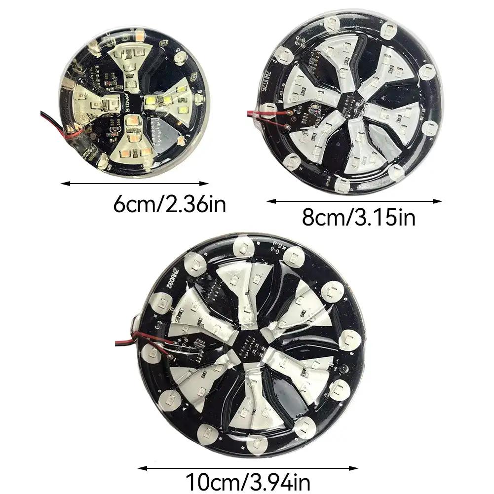 Цветной светодиодный стробоскоп, модифицированные огни в виде снежинок, огни для колес, атмосферная лампа для мотоцикла и автомобиля, вспышка, автомобильный стиль