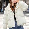 Зимняя женская свободная короткая белая куртка-пуховик с воротником-стойкой, легкое стеганое пальто, простое теплое пальто