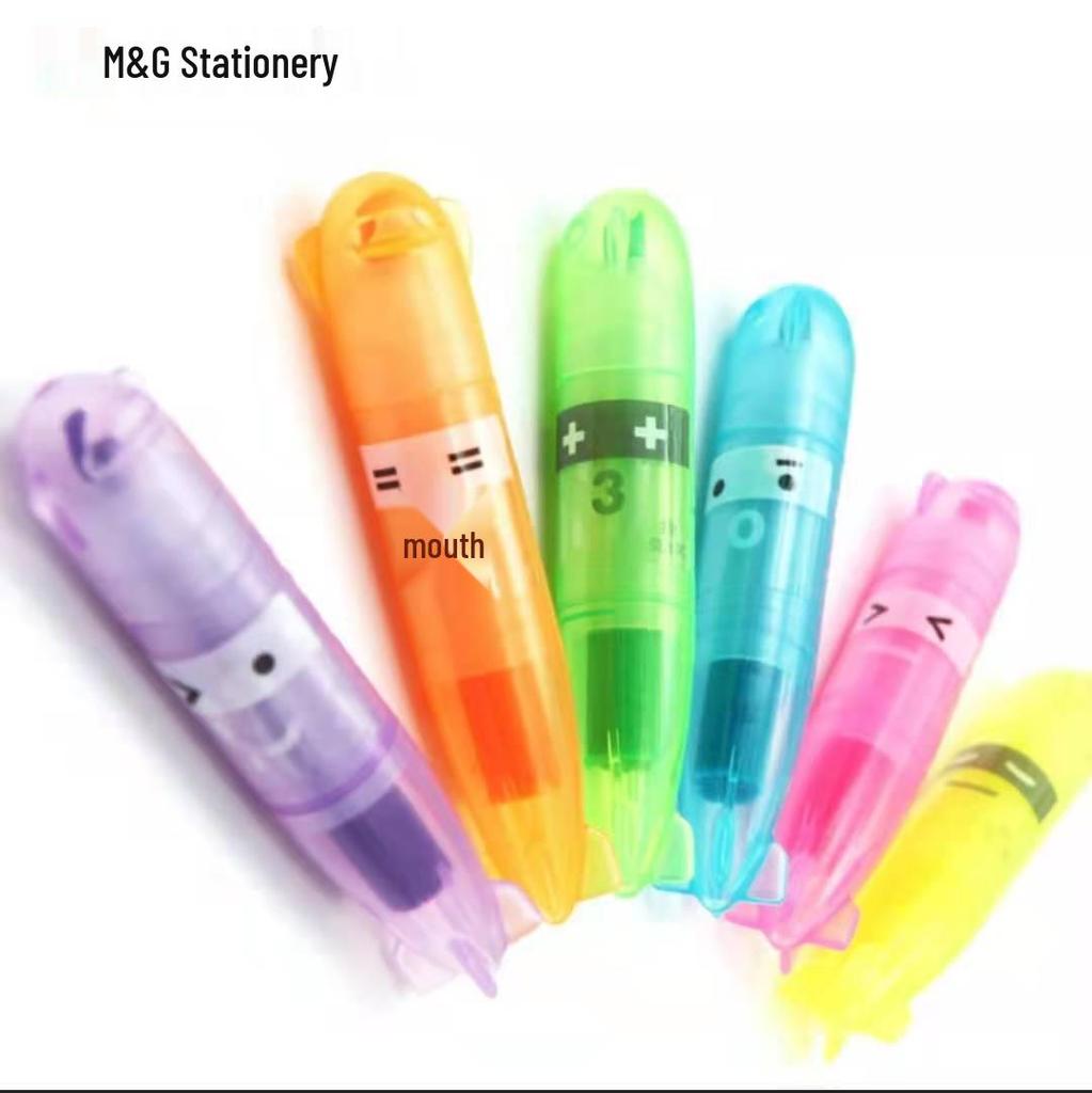 Snoopy Stationery Mini Fluorescent Marker Set - 6 Portable Watercolor Pens for Students