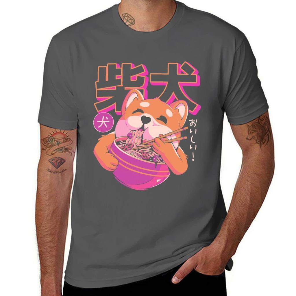Shiba Noodles Tshirt Classic Crew Neck Cotton Tshirt