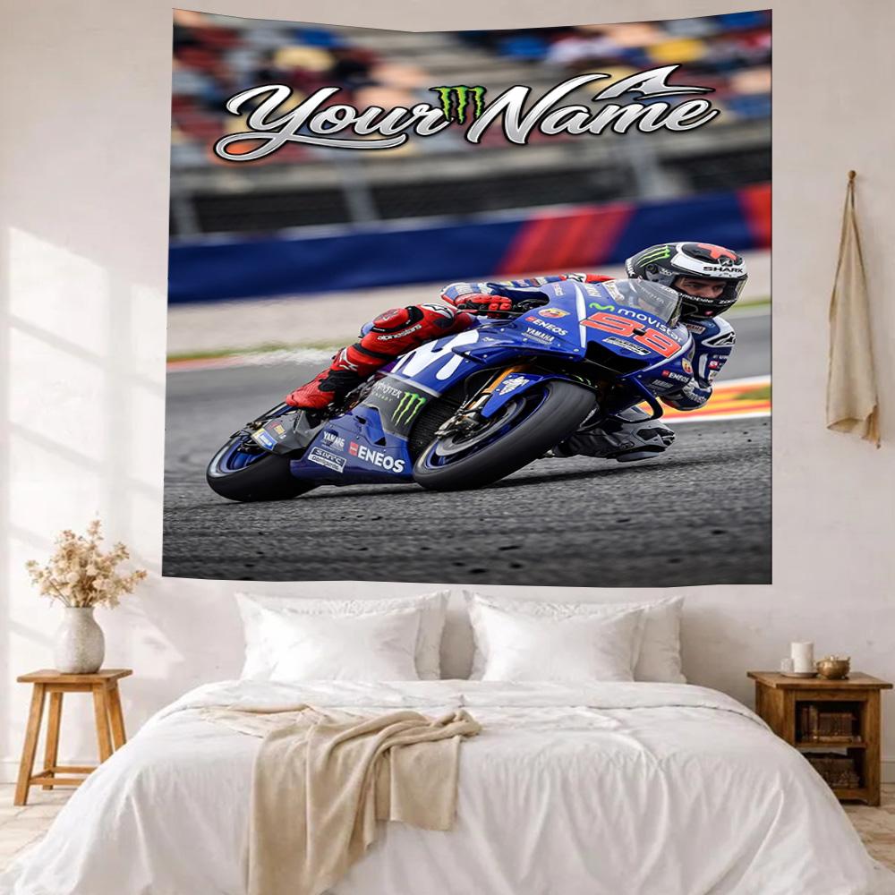Jorge Lorenzo Custom Your Name Wall Decor Tapestry Art For Pet Memorial Birthdaywedding Party Backdrop Family Gift