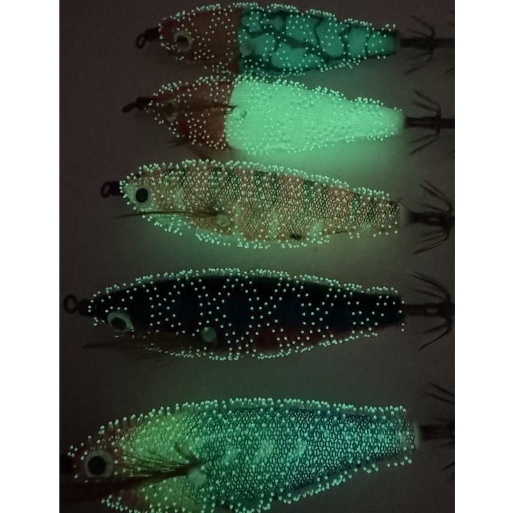 Simulation Wood Shrimp Lures Luminous Octopus Lure 2025 Squid Hook