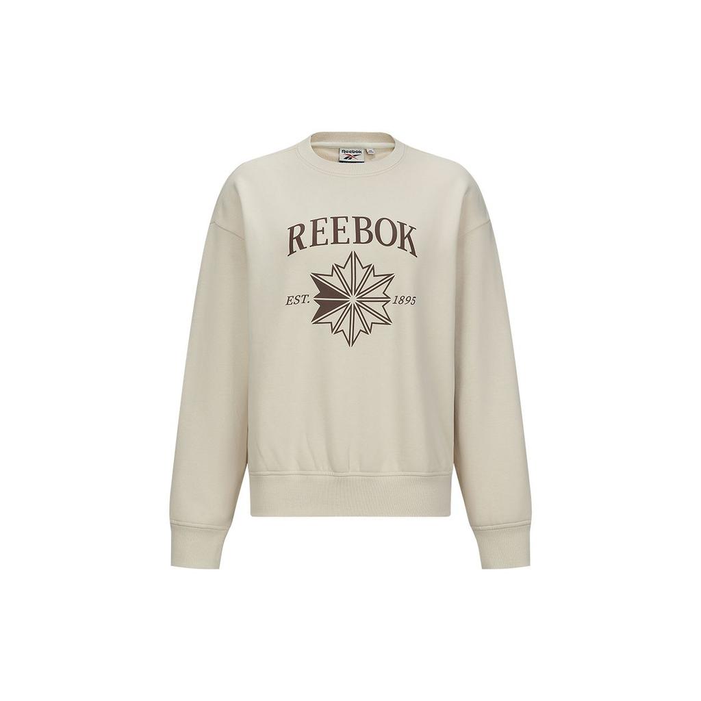 Reebok Удобный модный универсальный пуловер с длинным рукавом, женская толстовка бежевого цвета 24FRM304WGM1