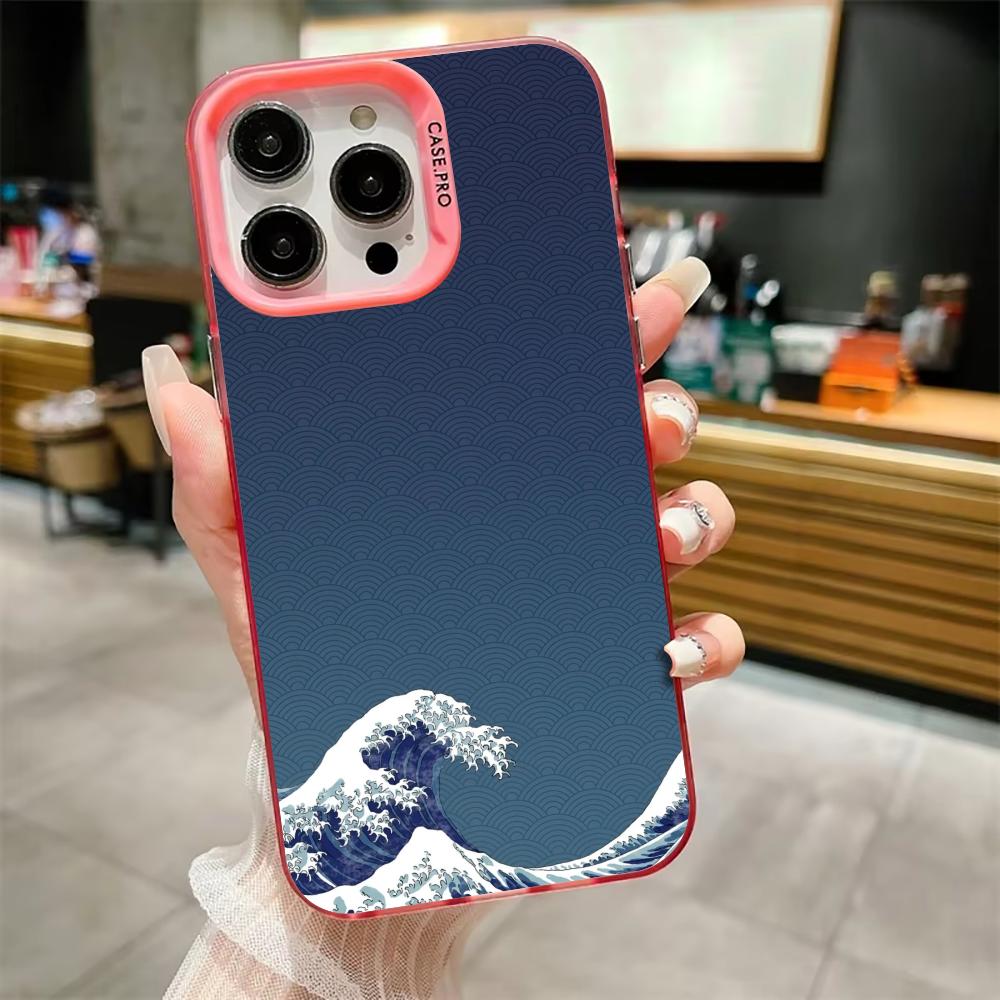Креативный чехол для телефона с волнистым узором для iPhone 17 16 15 14 13 12 11 Pro/ Max/Plus Защита от падений и ударов Задняя крышка