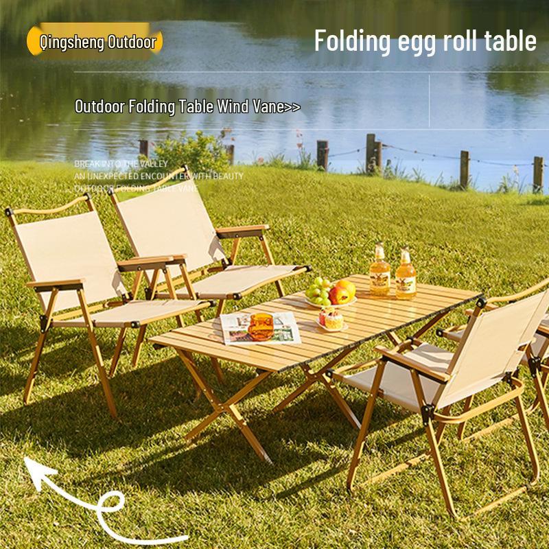 1.5m X-Type Folding Outdoor Table & Chair Set for Picnic, Camping, BBQ - Carbon Steel