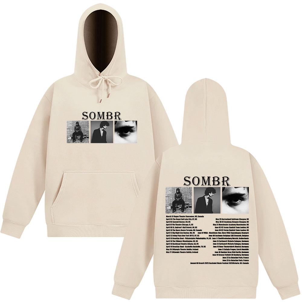 Толстовка Sombr Merch Live 2025 Tour Мужская Женская Модная Свитшот С Длинным Рукавом Свободная Повседневная Оверсайз Хип-хоп Спортивная Одежда Уличная Мода