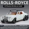 1/32 Scale Rolls Royce Phantom 6X6 Modified Alloy Diecast Metal Model Car Sound & Light Hobby Collectibles Holiday Gifts for Boyfriend