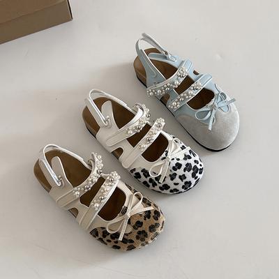 Босоножки с жемчугом и бантом женские 2025 новая летняя модель с сумкой на носке, универсальные балетки Мэри Джейн на плоской подошве