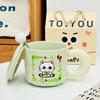 Gift Box Water Cup Cat Cute Ceramic Cup Cartoon High Value Mug High Value Simple Cup with Lid Spoon