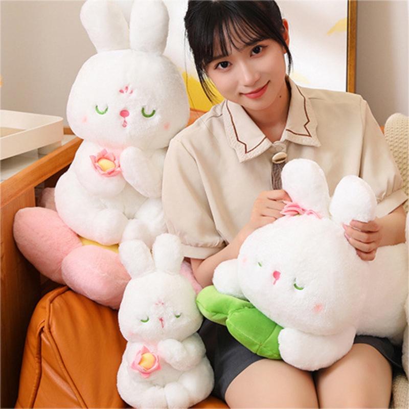Новая плюшевая игрушка-кролик, мягкая и пушистая подушка-сиденье в позе лотоса, сидящий кролик, идеальный подарок для детей, плюшевый кролик)