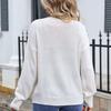 Autumn and Winter Women's Pullover Long Sleeve Floral Sweater Big Size Loose Round Neck Sweater