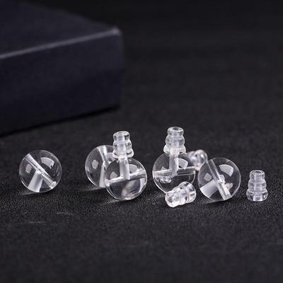 Белые глазурованные бусины-браслет в виде головы Будды-ступы с тремя гранями