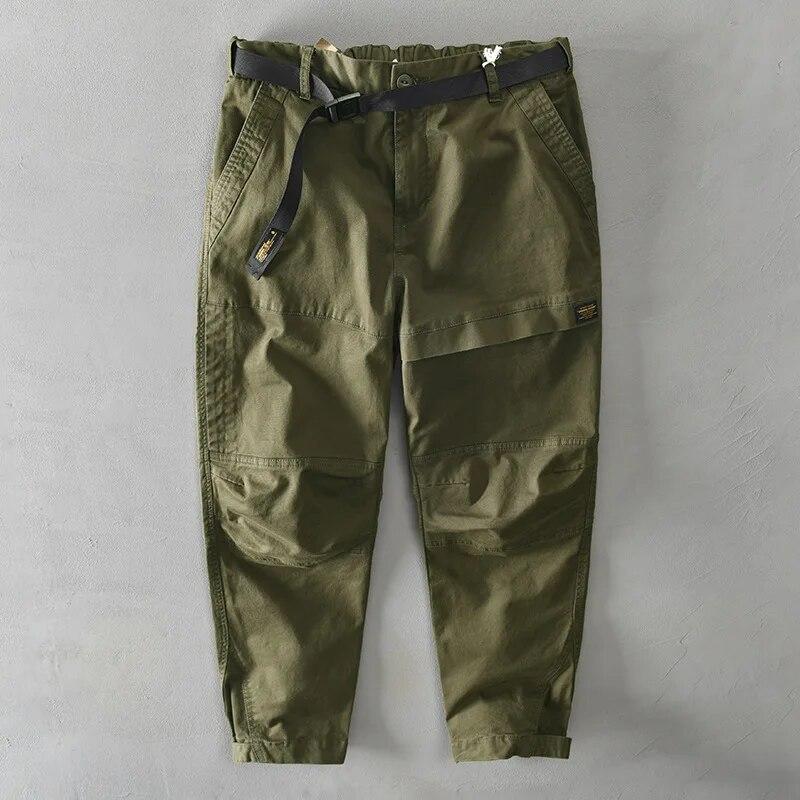 American Style Cargo Pants Men Spring/Autumn Streetwear Casual Men Trousers Cotton Straight Baggy Long Pants with Belt Youth Fashion Men Clothing