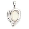 [F6078] - Artisan Silver Pendant 'Opal Goddess' Silver White (rhodium-plated) - 15x11 Mm